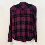 Rails Plaid Hunter Button Up Shirt Women's Small Burgundy Black Classic Y2K Photo 3