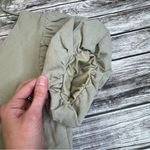 Very J V ery j Women's Bubble Sleeve Crop V Neck Canvas Blouse Olive Green M Med Medium Photo 8