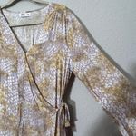 Tinsel Midi Wrap Midi Dress Snake Print Neutral Tones Petite LG Feminine Career Gray Size undefined Photo 10