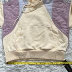 BLANK NYC  women’s Peach & Purple Patchwork French Terry Hooded Sweatshirt size S Photo 5