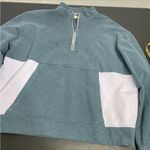 Pact Women's Organic Cotton 1/4 Zip Sweatshirt Jacket Mock Neck Green Purple XL Photo 2