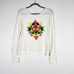 Spiritual Gangster Women's Crew Neck Fuzzy Soft Graphic Print Pullover Sweater S Photo 0