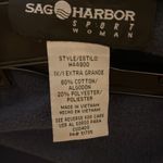 Sag Harbor NWOT  Navy Velvet with Nautical Stripe Hoodie Zip Up XL Oversized Photo 1