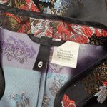 Divided  Y2K 2000s Oriental Kimono Top Black Satin Japanese Asian Print Small (6) Photo 6