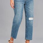 {28/7} EVIDNT Malibu Medium Wash Distressed Girlfriend Jeans Blue Photo 0