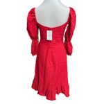 o.p.t. Kourtney Linen Blend Midi Dress Burgundy Red Size 8 Photo 2