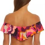 Trina Turk  'Fan Faire' Printed Off-The-Shoulder Bandeau Bikini Top Size 10 NEW Photo 1
