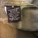 American Bazi  Army Green Button Down Distressed Denim Jacket Size S Photo 13