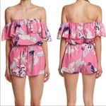 Yumi Kim Pink floral print off shoulder romper Photo 7