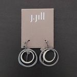 J. Jill Double Circle French Hook Earrings NWT Mother's Day Gift Silver Photo 0