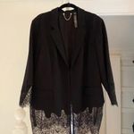 Chico's Black Label by Chico’s Lace Trim Blazer Jacket Size 3 Black Photo 5