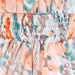 Emery Rose Sage Green, Peach & Light Brown Floral Long Sleeve Dress. Orange Size 1X Photo 3