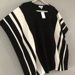 Calvin Klein NEW Black/White Poncho Sweater Shawl - Small/Medium - Retail $109 Photo 2