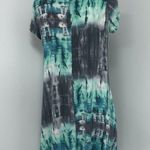 143 Story  by Line Up Womens Tie Dye Casual Dress Size S Gray Blue Green Boho Photo 2