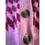 Cotton On  Knit Cardigan Fluffy Optical Splice Berry Sz Small Checkered Photo 4