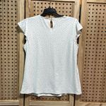 Adrianna Papell Womens Eyelet Lace Cap Sleeve Top White Lined NWT Photo 3