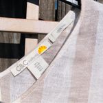 C&C California  striped tassel linen dress beach swim coverup Tan/White Small Photo 3