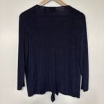 Chico's  Travelers Slinky Navy Tie-Front Cardigan Blouse Size 0 Small Photo 2