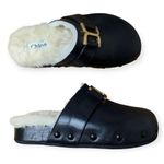 Chloé Leather Mules Black Size 6 Shearling Slip-On Designer Luxury Photo 0