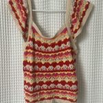 Blu Pepper VICI NWT Josephine Cotton Crochet Knit Flutter Sleeve Ruffle Tank Photo 3