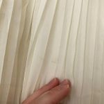 EXPRESS Cream Ivory Accordion Pleated Pleat Back Long Sleeve Button Down Small Photo 10