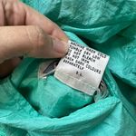 Casual Isle Vintage  Reversible Windbreaker Pastel Teal Floral Size L 90s Nylon Photo 5