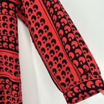 Amanda Uprichard Silk Tunic Top Red Black Art To Wear Long Sleeve Artsy Size P S Photo 3