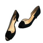 Alex Marie Black Leather D'Orsay Pumps Beaded Flower Rosette, Sz 8 Photo 8