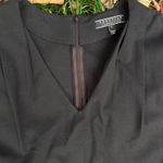 Peruvian Connection  Black V-Neck Short Sleeve Structured Ponte Midi‎ Dress M Photo 1