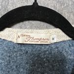 Vintage Norm Thompson Fleece Fill Zip Cardigan Aztec Trim Pockets Cozy Blue M Size M Photo 1
