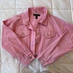Forever 21 Pink Cropped Denim Jacket Photo 0