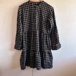 Madewell NEW  Flannel Button-Placket Tiered Mini Dress in Windowpane Photo 1
