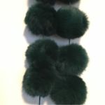 Boutique Hunter Green Shimmer Faux fur Ball Scarf Photo 3