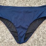‎ Madewell Second Wave Ribbed High-Cut Bikini Bottom Navy Plus Size 3X Photo 2