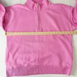 J. Crew 1/4 Zip Mock Neck Sweatshirt Womens Small Preppy Sporty Softcore Retro Pink Photo 5