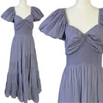 Free People Dainty Ethereal Sundrenched Short Sleeve Maxi Size Large Periwinkle Photo 8