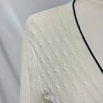 Emma James Emma & James V-neck Button‎ Front Cardigan Womens L cable knit White classic Photo 9