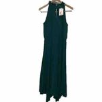 ✨Women Midi Dresses Green Sleeveless Halter Irregular High Waist Sz L Sundress✨ Size L Photo 6