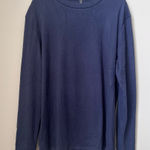 Ekouaer Women's Solid Velour Navy Blue Pajama Top Size Large NWT Photo 0