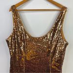 ASOS Bronze Copper Metallic Sequin Scoop Shimmer Sparkly Mini Dress women 14 new Photo 1