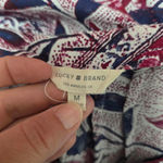 Lucky Brand  Blue & Red Floral Print Long Sleeve Blouse Size Medium Photo 4