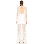 Alexis Guipure Lace PEARLY Ivory keyhole back Rizer Long Dress XS Photo 15