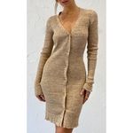 Anna Quan Misha Rib Knit Cardigan Dress Sz. 10 (US 6) Tan Photo 1