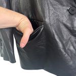 ZARA Women's Vegan Faux Leather Blazer Black Single Button Closure Medium Butter Photo 9