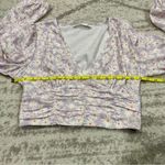 Elodie Purple Floral Long Sleeve Crop Top Photo 9