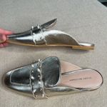 Stuart Weitzman  Metallic Pearlstud Embellished Mules Size 4 Photo 9