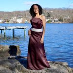 Brown Belted Maxi Prom Dress Size 4 Photo 14