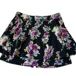 Monteau Blue Cotton Floral Skirt Women's Size Large | 26-4 Photo 1