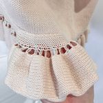 French Connection Ruffle Hem Short Sleeve Sweater Jumper Blush Pink Size Small Photo 8