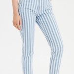 American Eagle Outfitters Blue Stripped Mom Jeans Photo 2